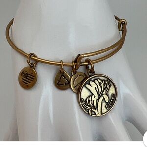 Alex and Ani Gold Tone Charm Bracelet